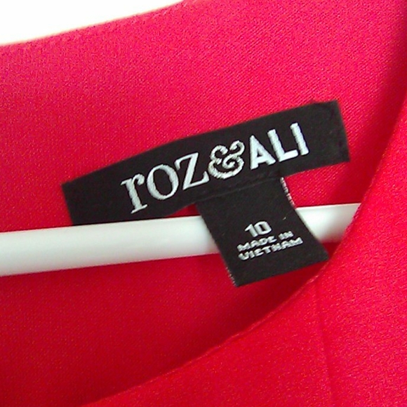Roz & Ali orangish red cocktail dress sz 10 - Picture 4 of 11